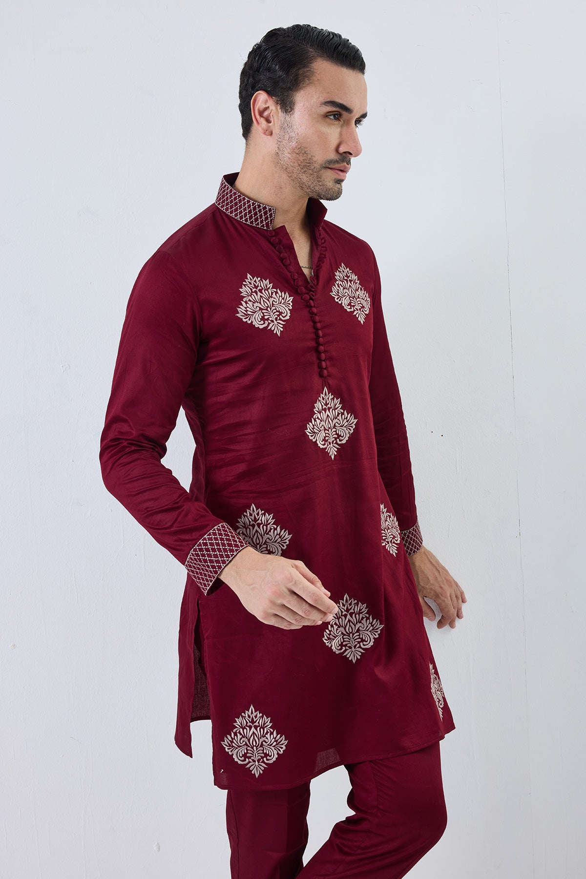 ambi maroon red kurta