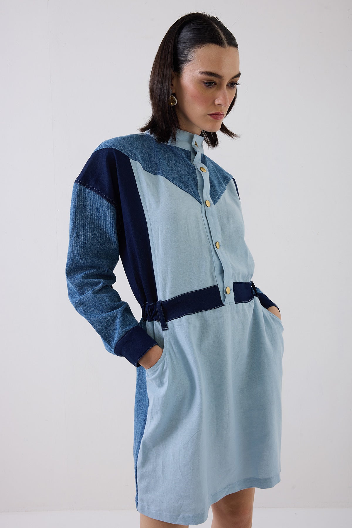 free people denim shirt dress Free People Women's Roadhouse Button-Front Mini Dress