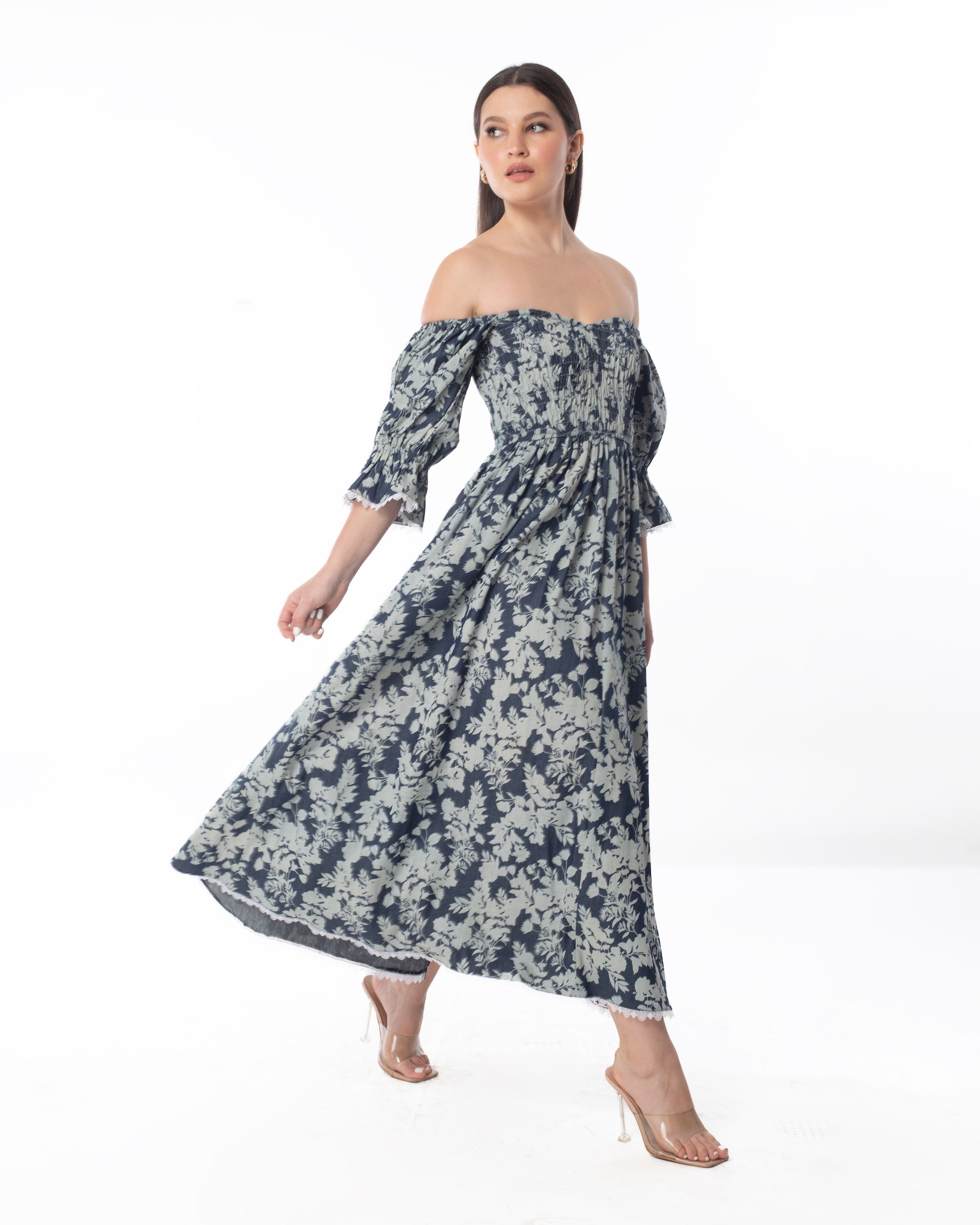 Blossom cotton linen dress