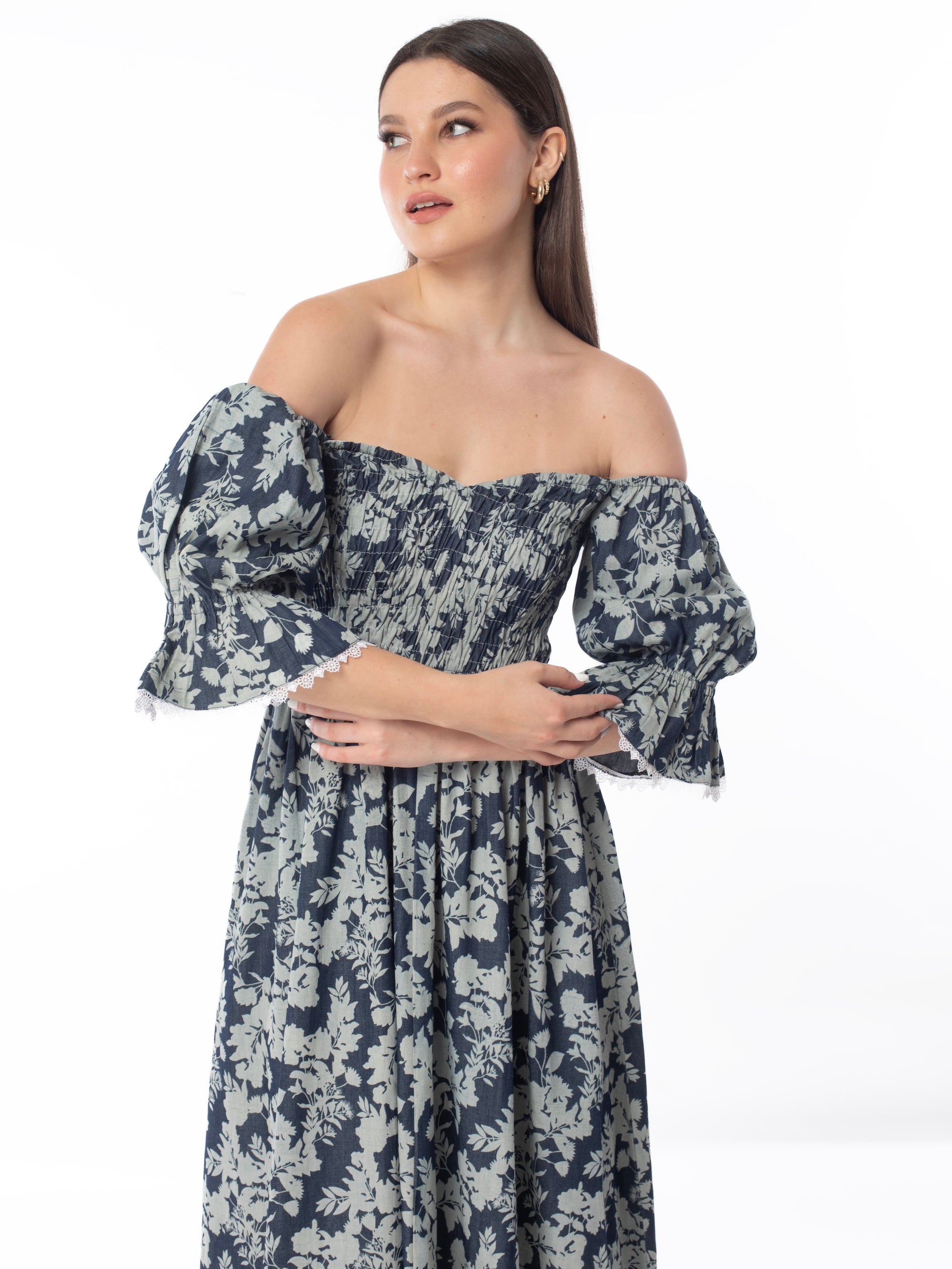 Blossom cotton linen dress