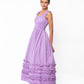Laven-cotton maxi frill dress