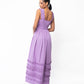Laven-cotton maxi frill dress