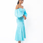 Summer blue rouch skirt with top cord
