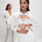 White rhinestone pants & blazer