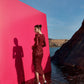 Red sequence overlap dress