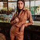 brown leather coord set