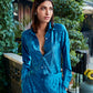 Marina blue pleated cord set with pants