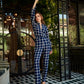 Blue-check coord set