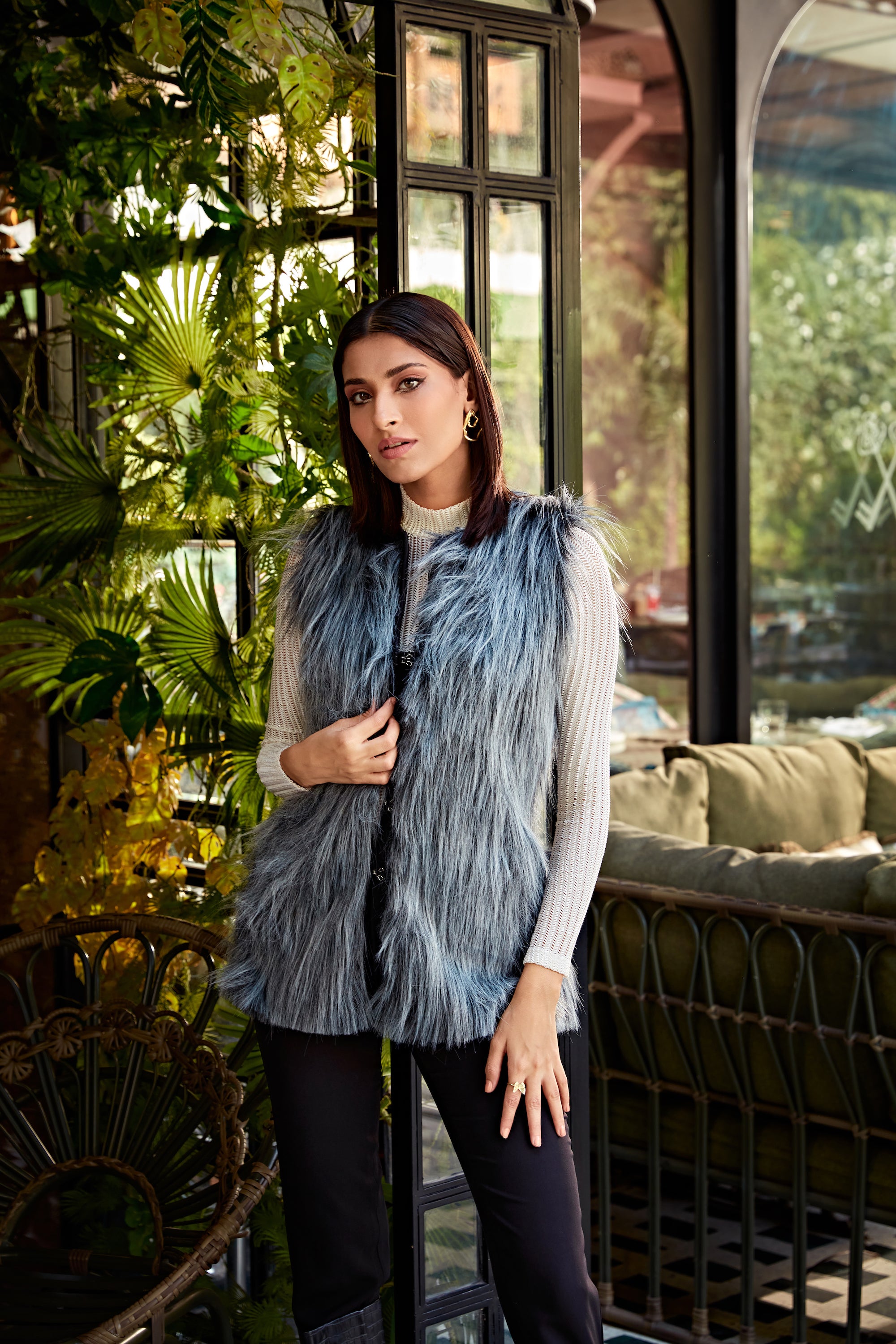 Husky-grey  fur jacket