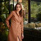 Brown leather classic dress