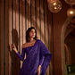 Velvet slit sequence dori-drape purple  saree