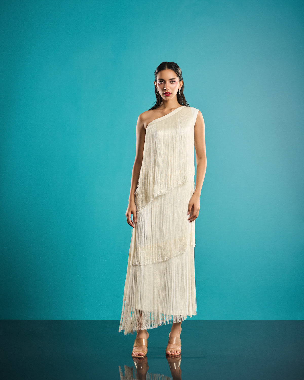Serene white fringe dress