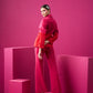Serene red-pink block power suit
