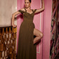 Swiss-chiffon slit dress