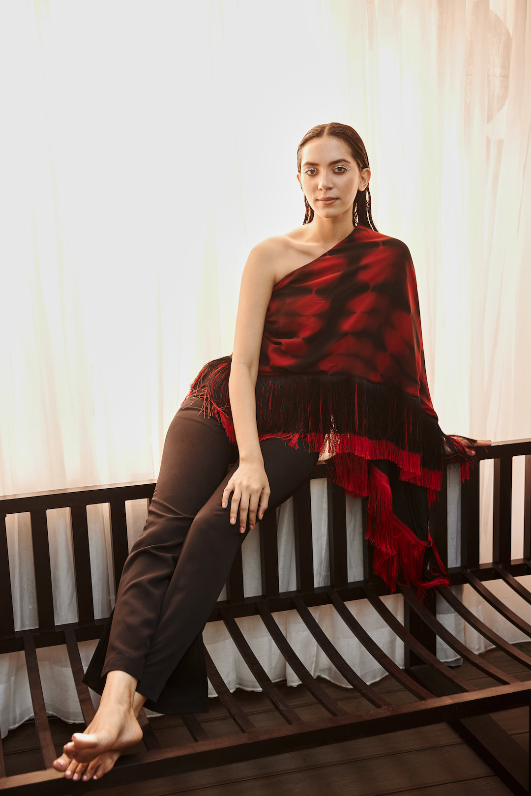 Sarong fringe kaftan coord set