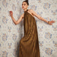 Mettalic pleated jumpsuit