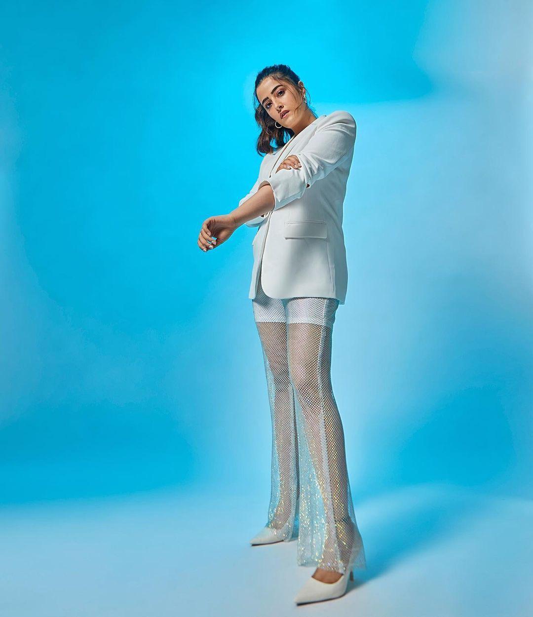 White rhinestone pants & blazer -Nupur Sanon