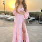 Blush pink gathered skirt with bustier
