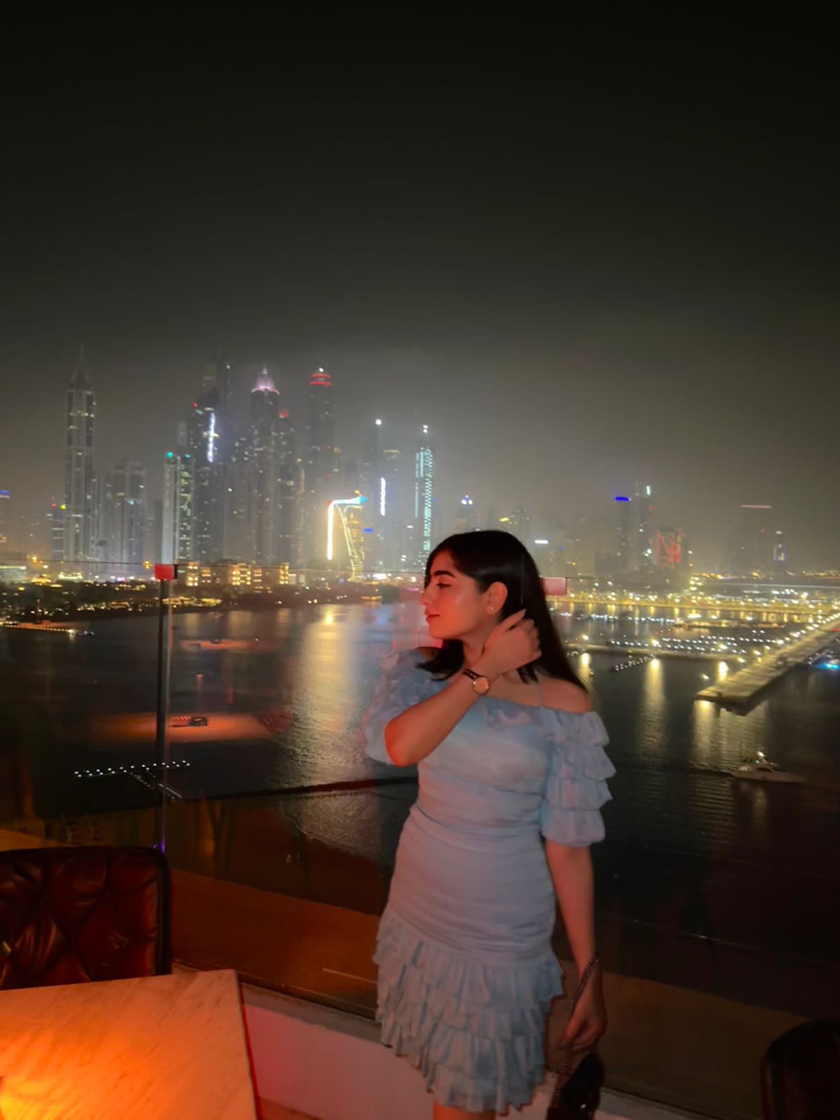Sky- frill dress