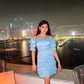 Sky- frill dress