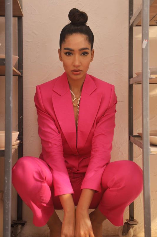 Hot  pink powersuit