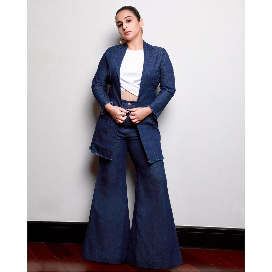 Denim pleat- tuck coord set